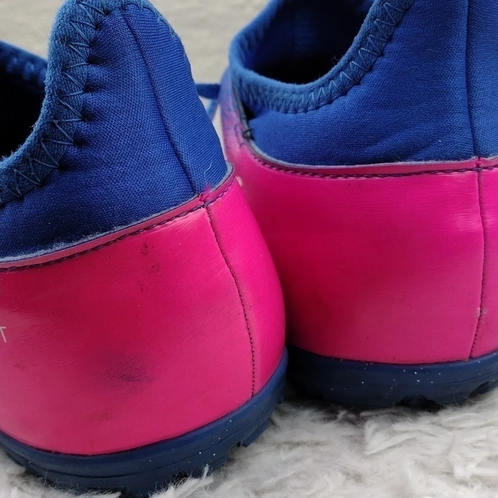 Adidas X TechFit Royal Blue Round Toe Lace Up Low Top Astro Turf Football Shoe